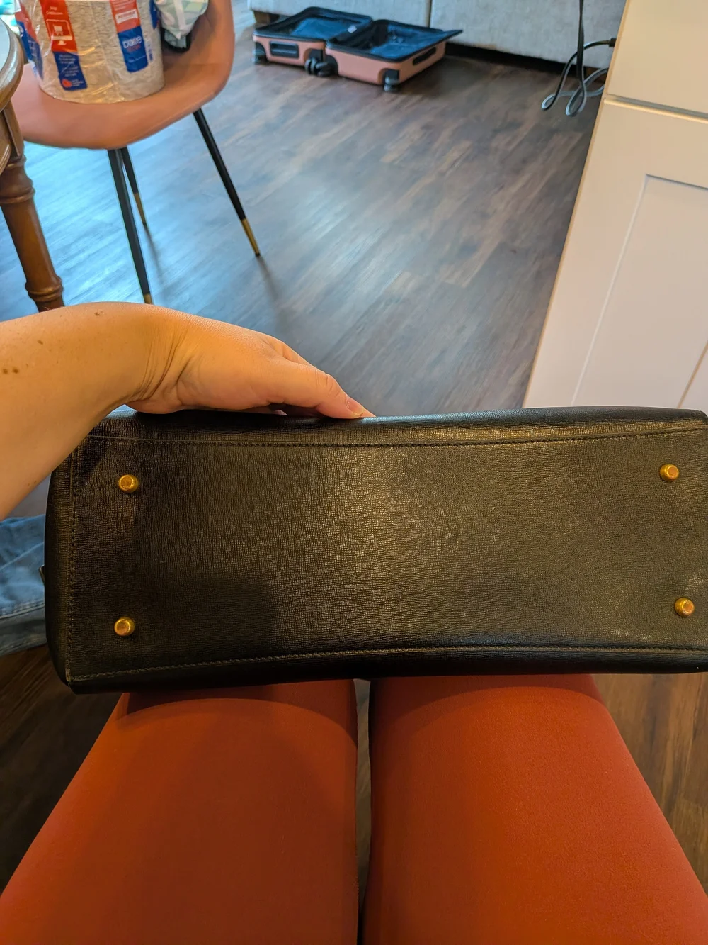 Tory Burch Black Leather Double-Handle Tote